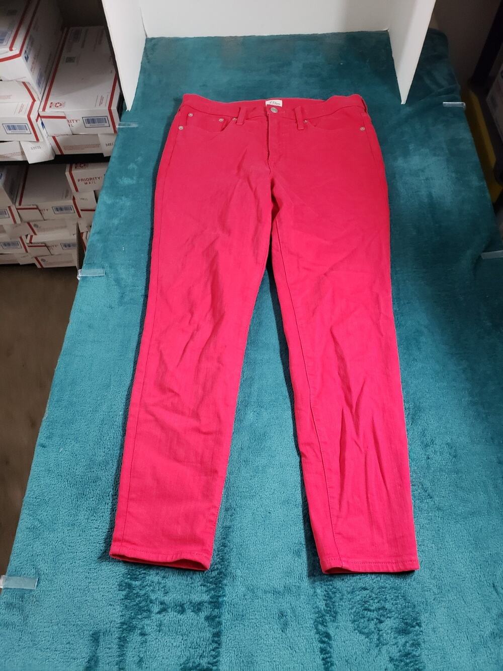 J.Crew Jeans Size 30 Women Red Pants Stretch Denim High Rise Toothpick Skinny